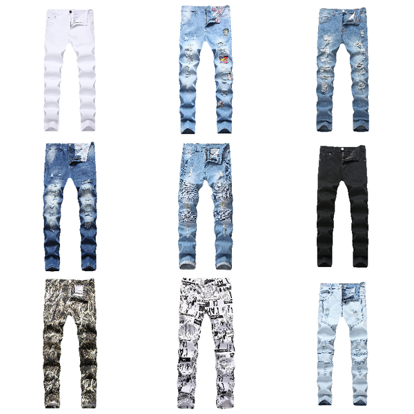 designer stack jeans european ripped jean men embroidery quilting ripped for trend brand vintage pant mens fold slim skinny fashion jeans ss, Blue
designer stack jeans european ripped jean men embroidery quilting ripped for trend brand vintage pant mens fold slim skinny fashion jeans ss, Blue