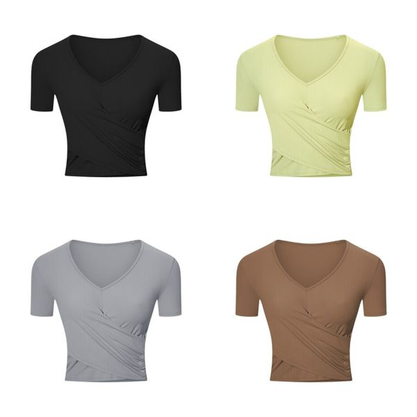 yoga short sleeve tight crop v-neck back exercise fitness
yoga short sleeve tight crop v-neck back exercise fitness