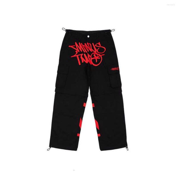men's pants minus two cargo harajuku casual loose punk rock straight wide leg trouser streetwear y2k pant retro street trend overalls, Black
men's pants minus two cargo harajuku casual loose punk rock straight wide leg trouser streetwear y2k pant retro street trend overalls, Black