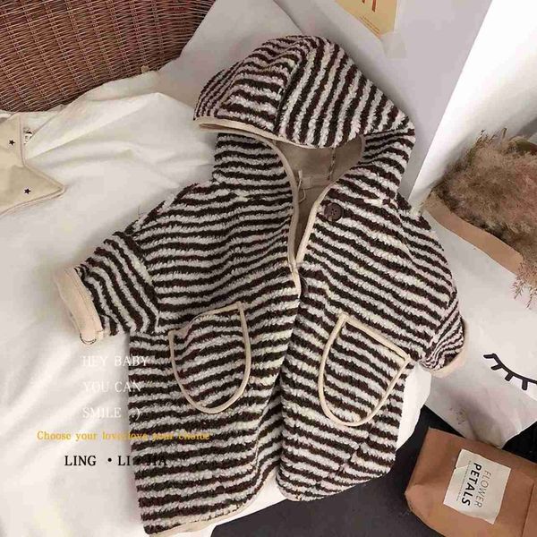down coat 2023 winter spring children girls coat striped cotton thick hoodie patched pockets outerwear berber fleece warm childre outfit hkd, Blue;gray
down coat 2023 winter spring children girls coat striped cotton thick hoodie patched pockets outerwear berber fleece warm childre outfit hkd, Blue;gray