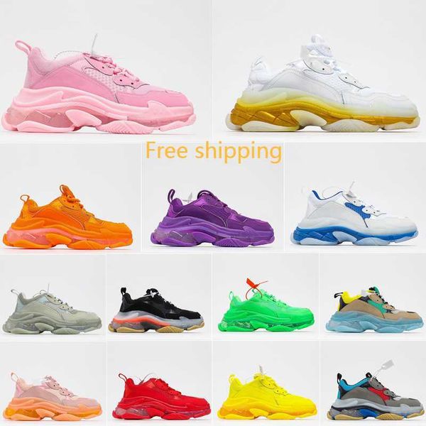 triple s sneaker casual shoes men women fashion retro thick soled leather seniors' soccer shoes six ply sole 36-45, Black
triple s sneaker casual shoes men women fashion retro thick soled leather seniors' soccer shoes six ply sole 36-45, Black
