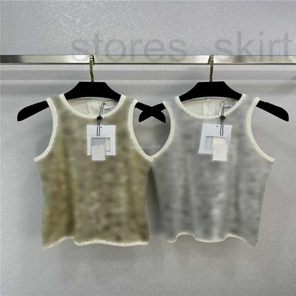 women's t-shirt designer 23ss summer women tee knits t shirts with letter brooch girls vintage crop runway stretch sequins sleeveless, White
women's t-shirt designer 23ss summer women tee knits t shirts with letter brooch girls vintage crop runway stretch sequins sleeveless, White