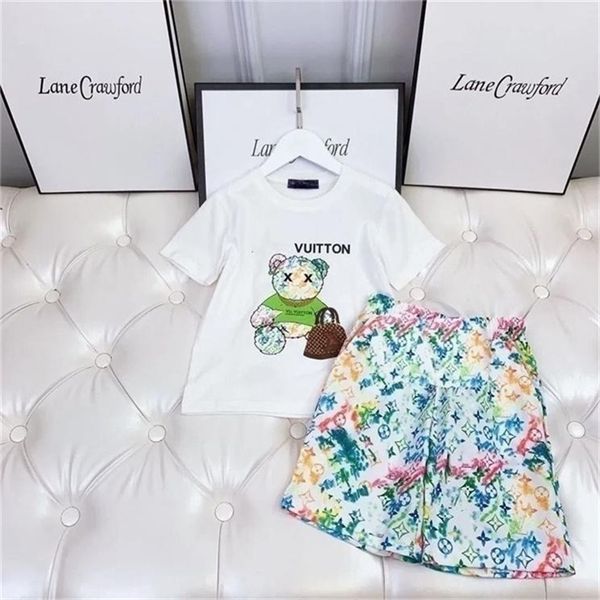 men's and women's children's set 2023 new fashion summer clothes children's summer relaxed casual two-piece set sen outs, White
men's and women's children's set 2023 new fashion summer clothes children's summer relaxed casual two-piece set sen outs, White