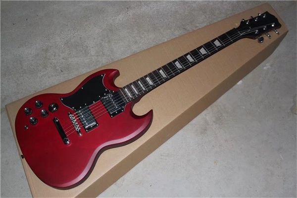 left handed custom sg matte red electric guitar mahogany body rosewood fingerboard chrome hardware
left handed custom sg matte red electric guitar mahogany body rosewood fingerboard chrome hardware