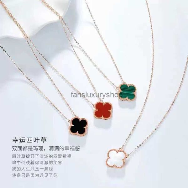 designer necklace van 18k necklace women's four-leaf cleef clover pendant double-sided rose gold necklace foreign style valentine', Silver
designer necklace van 18k necklace women's four-leaf cleef clover pendant double-sided rose gold necklace foreign style valentine', Silver
