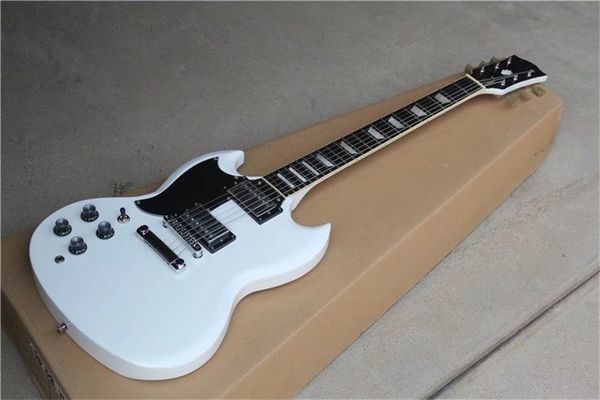 left handed custom sg white electric guitar mahogany body rosewood & ebony fingerboard
left handed custom sg white electric guitar mahogany body rosewood & ebony fingerboard