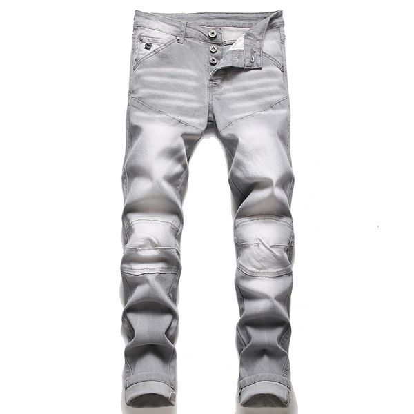 men's jeans denim style european and american fashion stitching gray regular fit casual stretch men's pants 230724, Blue
men's jeans denim style european and american fashion stitching gray regular fit casual stretch men's pants 230724, Blue