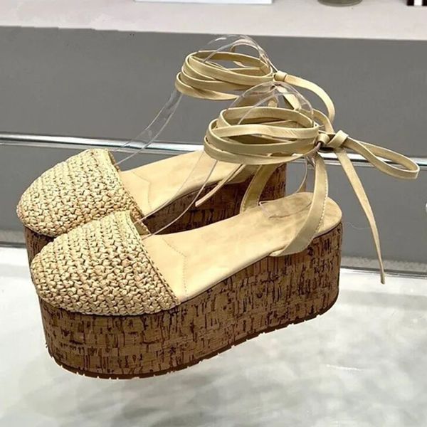2023 new women grass knitted sandals summer ankle strap slope heel comfortable sandals women outdoor vacation party dress shoes, Black
2023 new women grass knitted sandals summer ankle strap slope heel comfortable sandals women outdoor vacation party dress shoes, Black