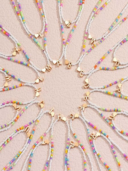 women's accessories boho handmade rice bead necklace 26 letter choker clavicle chain colorful female beach collier female jewelry, Silver
women's accessories boho handmade rice bead necklace 26 letter choker clavicle chain colorful female beach collier female jewelry, Silver