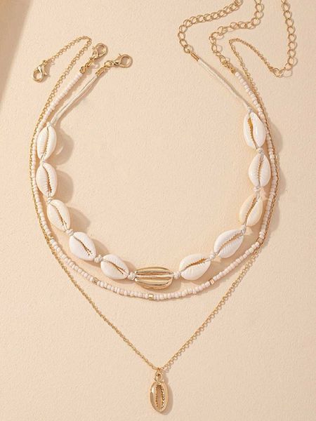 women's accessories 3pcs/set bohemian summer beach style women's rice bead shell necklace set, Silver
women's accessories 3pcs/set bohemian summer beach style women's rice bead shell necklace set, Silver