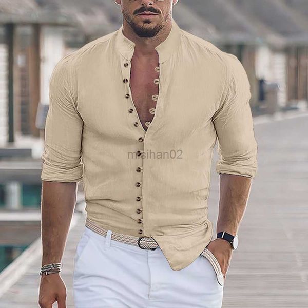 men's casual shirts spring and autumn all seasons cotton linen button long-sleeved shirts men's solid color stand-up collar casual, White;black
men's casual shirts spring and autumn all seasons cotton linen button long-sleeved shirts men's solid color stand-up collar casual, White;black