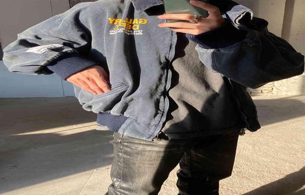 new washed vintage gd short denim blue loose clip chain canvas coat4661911, Black
new washed vintage gd short denim blue loose clip chain canvas coat4661911, Black