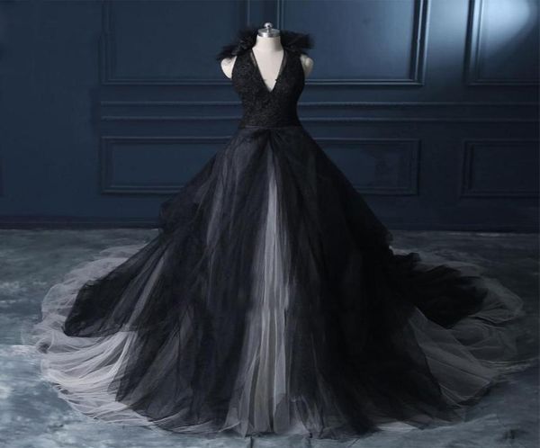 vintage 2019 black and white ivory wedding dress gothic v neck sleeveless lace appliques tulle skirt bridal gowns ruffles3838629
vintage 2019 black and white ivory wedding dress gothic v neck sleeveless lace appliques tulle skirt bridal gowns ruffles3838629