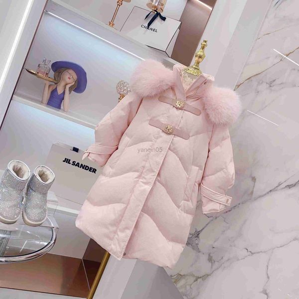 down coat 2023 winter girls sweet pink fur hooded long duck down jacket baby kids children coat outerwear hkd230725, Blue;gray
down coat 2023 winter girls sweet pink fur hooded long duck down jacket baby kids children coat outerwear hkd230725, Blue;gray