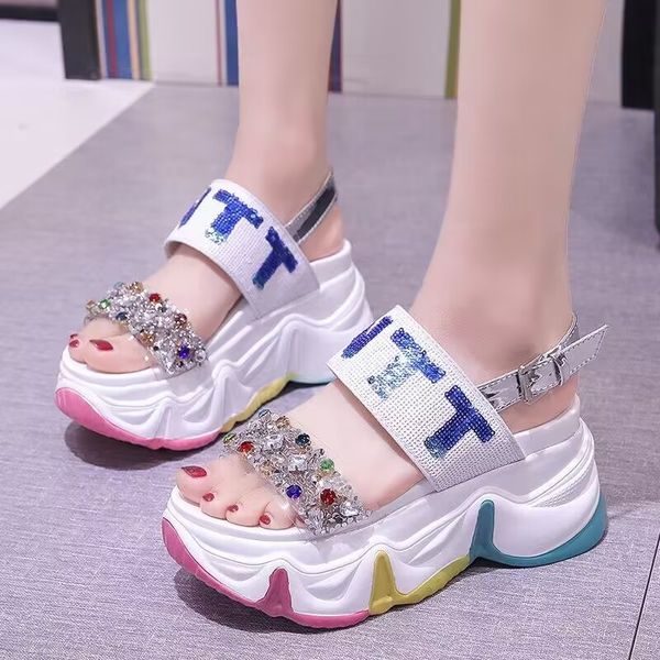 fashion platform sandals fairy wind increase rhinestone outdoor comfortable leisure shopping play slippers, Black
fashion platform sandals fairy wind increase rhinestone outdoor comfortable leisure shopping play slippers, Black