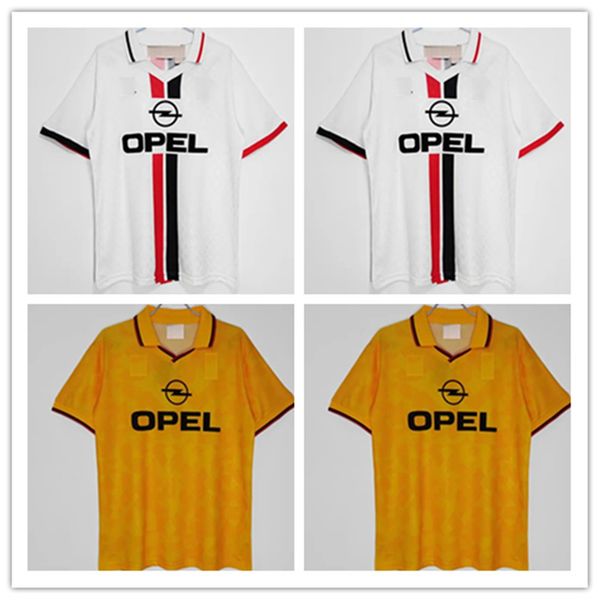 1995-1996 milan classic football jersey designed by kaka maldini van basten pirlo gullit shevchenko, Black;yellow
1995-1996 milan classic football jersey designed by kaka maldini van basten pirlo gullit shevchenko, Black;yellow