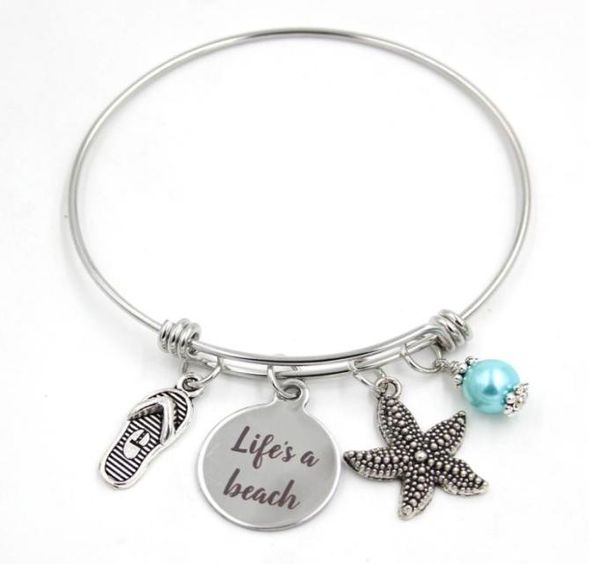 new arrival stainless steel jewelry expandable bangle bracelet lifes a beach bracelet flip flop starfish charm bracelets women gif2226933, Golden;silver
new arrival stainless steel jewelry expandable bangle bracelet lifes a beach bracelet flip flop starfish charm bracelets women gif2226933, Golden;silver