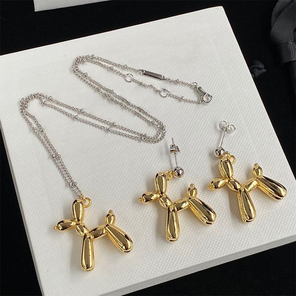 18k gold plated jewelry set fawn balloon design simple metal necklace earrings ladies classy party jewelry package with box, Silver
18k gold plated jewelry set fawn balloon design simple metal necklace earrings ladies classy party jewelry package with box, Silver