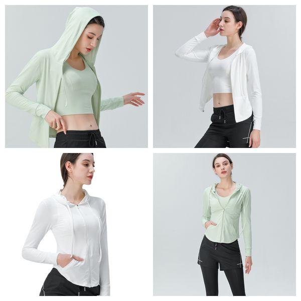 new yoga women's zipper thin cardigan running sports coat long sleeve hooded fitness suit, White;red
new yoga women's zipper thin cardigan running sports coat long sleeve hooded fitness suit, White;red