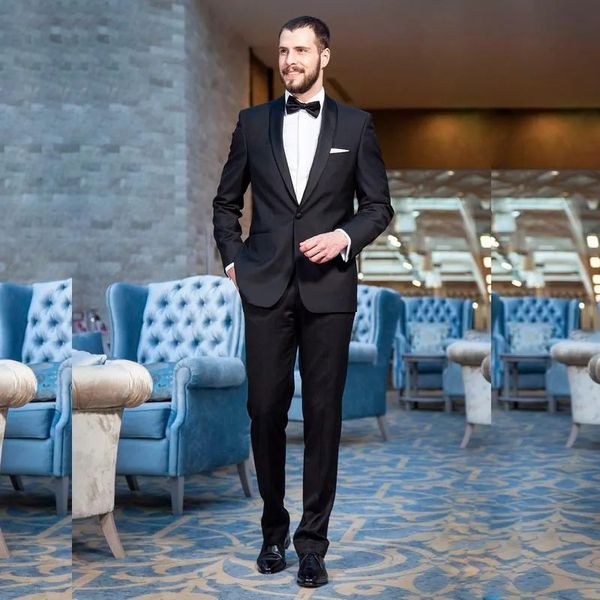 black mens suits slim fit groomsmen wedding tuxedos two pieces designer one button blazers formal suit with jacket pants, Black;gray
black mens suits slim fit groomsmen wedding tuxedos two pieces designer one button blazers formal suit with jacket pants, Black;gray