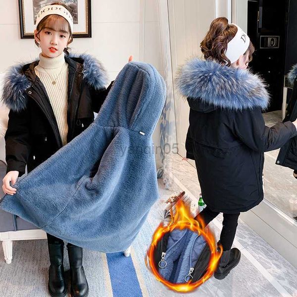 down coat 3-14 years girls winter hooded parka detachable liner fur collar thick warm jacket kids windproof coat children black outerwear hk, Blue;gray
down coat 3-14 years girls winter hooded parka detachable liner fur collar thick warm jacket kids windproof coat children black outerwear hk, Blue;gray