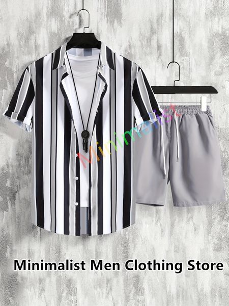 men s tracksuits fashion hawaiian strip print shirt set short sleeve button streetwear summer casual beach two piece outfits men sets 230724, Gray
men s tracksuits fashion hawaiian strip print shirt set short sleeve button streetwear summer casual beach two piece outfits men sets 230724, Gray