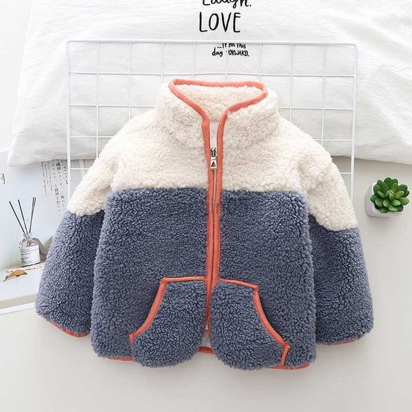 down coat korea winter baby girls boys lamb cashmere clothes kids infant bonded color blocking zip jacket toddler warm clothing hkd230725, Blue;gray
down coat korea winter baby girls boys lamb cashmere clothes kids infant bonded color blocking zip jacket toddler warm clothing hkd230725, Blue;gray