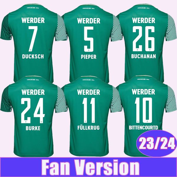 23 24 sv werder bremen mens soccer jerseys ducksch bittencourt buchanan burke friedl keita fullkrug home football shirt, Black;yellow
23 24 sv werder bremen mens soccer jerseys ducksch bittencourt buchanan burke friedl keita fullkrug home football shirt, Black;yellow