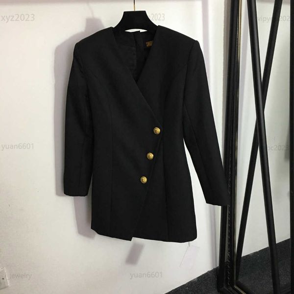 women designer blazer fashion gold double breasted buckle girl suit size s-xl lapel long sleeve overcoat july20, White;black
women designer blazer fashion gold double breasted buckle girl suit size s-xl lapel long sleeve overcoat july20, White;black
