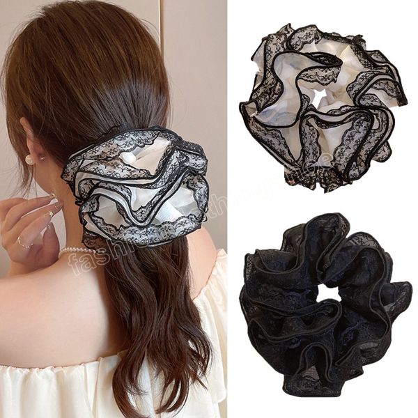 new french hollow out lace hair scrunchies large elegant women hair ties fashion ponytail holder double layer hair bands, Slivery;white
new french hollow out lace hair scrunchies large elegant women hair ties fashion ponytail holder double layer hair bands, Slivery;white