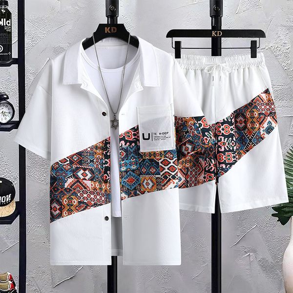 men's tracksuits summer fashion trend patchwork two pieces set shortsleeved shirtsshorts men suits casual tracksuit male 230724, Gray
men's tracksuits summer fashion trend patchwork two pieces set shortsleeved shirtsshorts men suits casual tracksuit male 230724, Gray