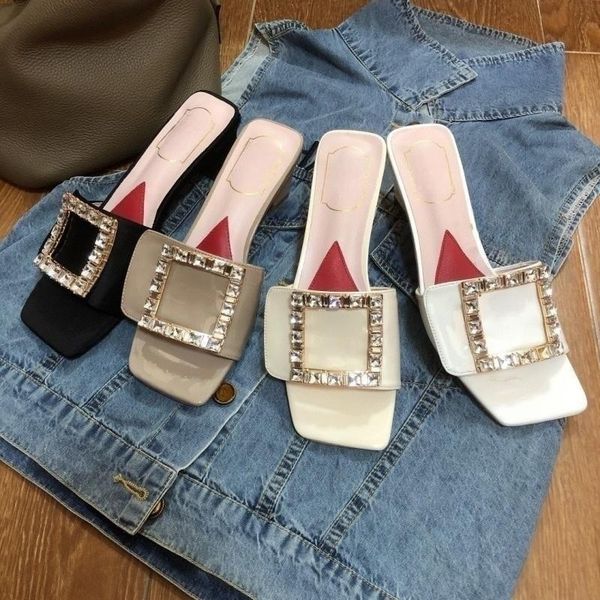 rhinestone square slippers womens luxury designer shoes fashion high heels new comfortable sandals outdoor non-slip casual shoes summer leat, Black
rhinestone square slippers womens luxury designer shoes fashion high heels new comfortable sandals outdoor non-slip casual shoes summer leat, Black