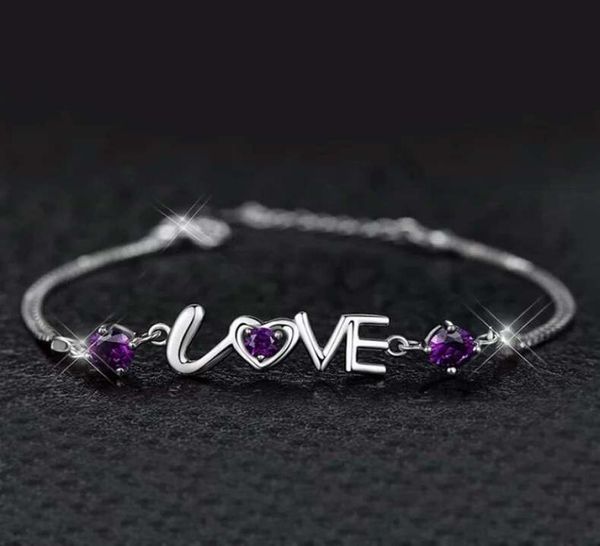 925 sterling silver jewelry crystal charms bracelet chain pulseras love letters vintage girl fashion new arrival6527415, Black
925 sterling silver jewelry crystal charms bracelet chain pulseras love letters vintage girl fashion new arrival6527415, Black