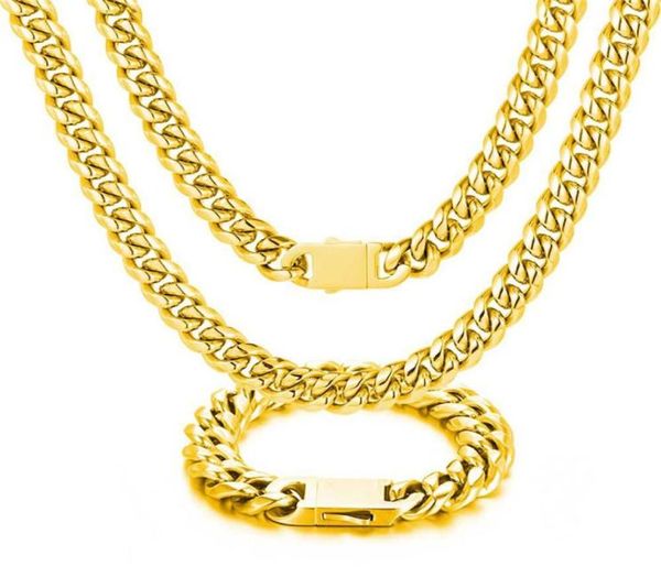 europe and america mens jewelry hip hop 12mm 1626inch gold plated stainless steel cuban chain necklace bracelet for men w9888182, Silver
europe and america mens jewelry hip hop 12mm 1626inch gold plated stainless steel cuban chain necklace bracelet for men w9888182, Silver