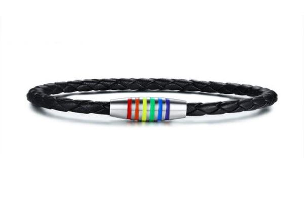 black pride genuine leather bangles rainbow gay lesbian bracelet stainless steel jewelry with magnetic clasp pb014b3323308, Golden;silver
black pride genuine leather bangles rainbow gay lesbian bracelet stainless steel jewelry with magnetic clasp pb014b3323308, Golden;silver