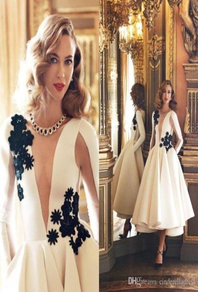 white long sleeves prom dresses 3d floral lace applique short party cocktail dresses ankle length satin formal evening 5439600, Black
white long sleeves prom dresses 3d floral lace applique short party cocktail dresses ankle length satin formal evening 5439600, Black