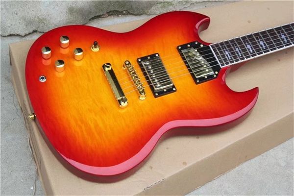 left handed deluxe custom qulited maple sg 400 cherry cs electric guitar lightning frets inlay mahogany body rosewood fingerboard gold hardw
left handed deluxe custom qulited maple sg 400 cherry cs electric guitar lightning frets inlay mahogany body rosewood fingerboard gold hardw
