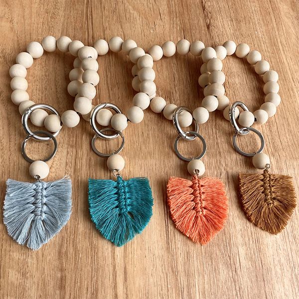 wooden beaded keychain bracelet key chain hand woven tassel keychain pendant car keyring, Silver
wooden beaded keychain bracelet key chain hand woven tassel keychain pendant car keyring, Silver
