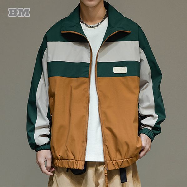 mens jackets spring autumn japanese streetwear patchwork trendy jacket men clothing harajuku fashion casual sport stand collar coat male 230, Black;brown
mens jackets spring autumn japanese streetwear patchwork trendy jacket men clothing harajuku fashion casual sport stand collar coat male 230, Black;brown
