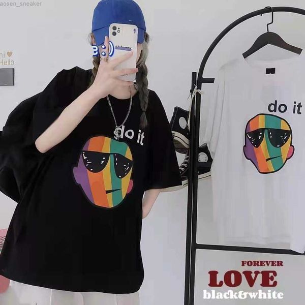 american creative short sleeve t-shirt women summer new loose casual versatile slim girl cotton crew neck couple tee n-3, White
american creative short sleeve t-shirt women summer new loose casual versatile slim girl cotton crew neck couple tee n-3, White