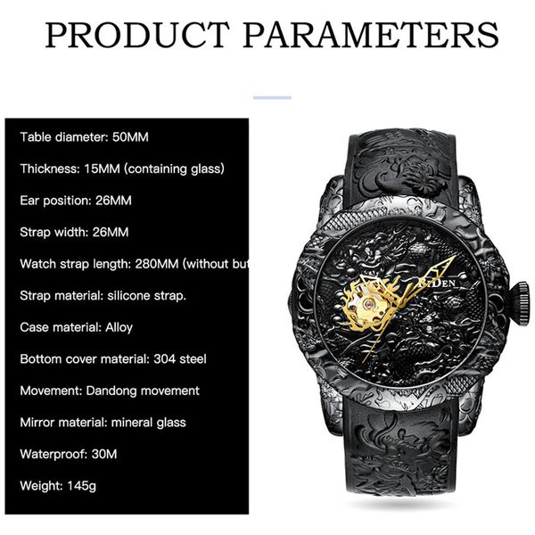 jackets men mechanical watch man big watches gold full black wristwatch creative golden dragon watches laser engraved male clock reloj, Black;brown
jackets men mechanical watch man big watches gold full black wristwatch creative golden dragon watches laser engraved male clock reloj, Black;brown