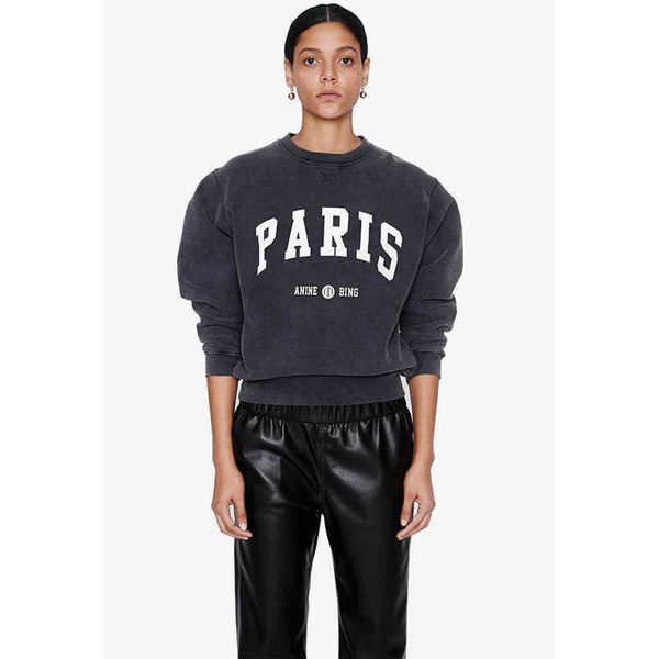 anines bing designer sweatshirt letter paris printed wash fried snow black gray round neck cotton sweater tide sportswear apparel fashion br
anines bing designer sweatshirt letter paris printed wash fried snow black gray round neck cotton sweater tide sportswear apparel fashion br