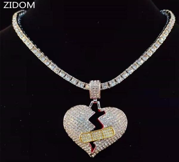 men hiphop broke heart pendant necklace with 5mm tennis chain iced out bling jewelry male fashion gifts necklaces2976799, Silver
men hiphop broke heart pendant necklace with 5mm tennis chain iced out bling jewelry male fashion gifts necklaces2976799, Silver