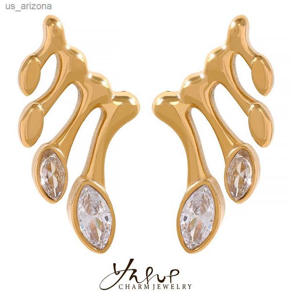 yhpup stylish unique green cubic zircon statement stud earrings stainless steel textured chic geometric trendy jewelry for women l230620, Golden;silver
yhpup stylish unique green cubic zircon statement stud earrings stainless steel textured chic geometric trendy jewelry for women l230620, Golden;silver