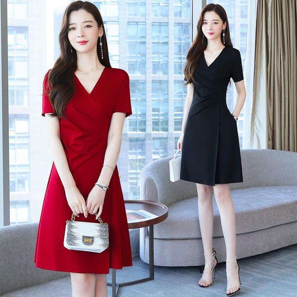 high class dress womens summer wine red fashionable temperament skirt hepburn style little black, Black;gray
high class dress womens summer wine red fashionable temperament skirt hepburn style little black, Black;gray