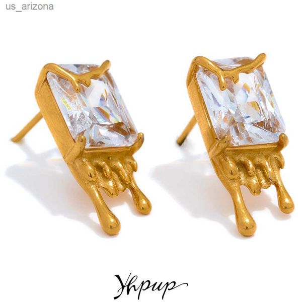 yhpup stylish creative stainless steel stud earrings for women cubic zirconia gold color rust proof basic jewelry l230620, Golden;silver
yhpup stylish creative stainless steel stud earrings for women cubic zirconia gold color rust proof basic jewelry l230620, Golden;silver