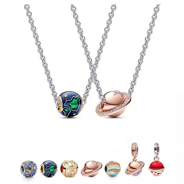 new s925 silver necklace for women collar chain earth saturn pendant diy fit pandora star moon ring designer jewelry accessories
new s925 silver necklace for women collar chain earth saturn pendant diy fit pandora star moon ring designer jewelry accessories