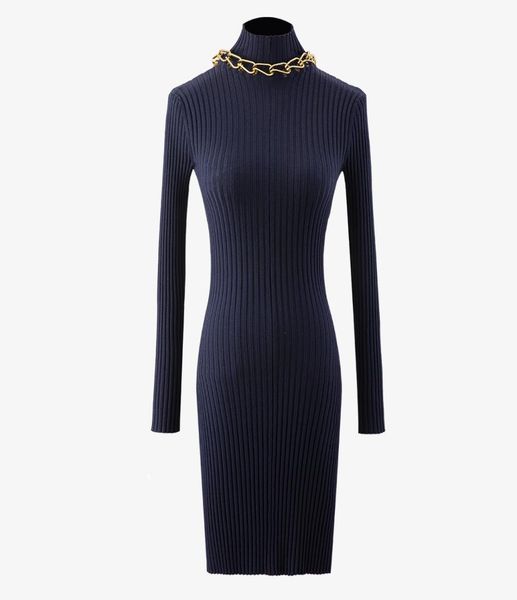new women runway dresses long sleeve knit slim dress female gold chains sheath bodycon long milan runway party d9492428, Black
new women runway dresses long sleeve knit slim dress female gold chains sheath bodycon long milan runway party d9492428, Black