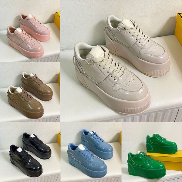 23ss womens fashion show sneakers nude beige leather low spring summer catwalk casual shoes oversize embossed f motif 7 cm high rubber platf, Black
23ss womens fashion show sneakers nude beige leather low spring summer catwalk casual shoes oversize embossed f motif 7 cm high rubber platf, Black