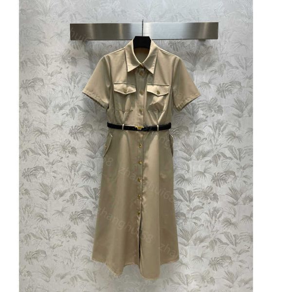 23ss women dresses summer dress womens designer clothing lapel short sleeve trench dress with logo belt womens clothing a1, Black;gray
23ss women dresses summer dress womens designer clothing lapel short sleeve trench dress with logo belt womens clothing a1, Black;gray